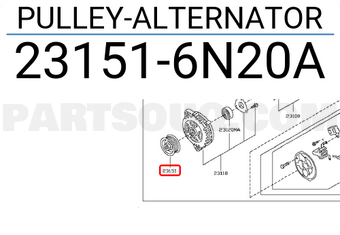 Nissan 231516N20A PULLEY-ALTERNATOR