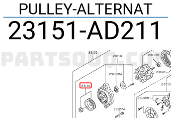 Nissan 23151AD211 PULLEY-ALTERNAT