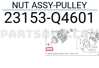 Nissan 23153Q4601 NUT ASSY-PULLEY