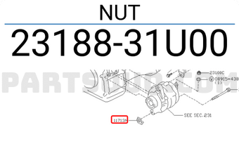 Nissan 2318831U00 NUT