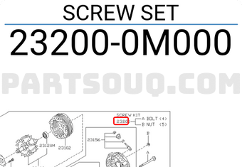 Nissan 232000M000 SCREW SET