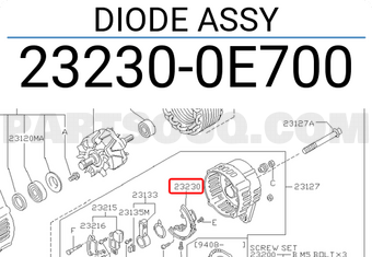 Nissan 232300E700 DIODE ASSY