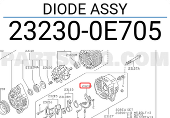 Nissan 232300E705 DIODE ASSY