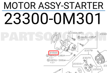 Nissan 233000M301 MOTOR ASSY-STARTER