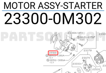 Nissan 233000M302 MOTOR ASSY-STARTER