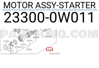 Nissan 233000W011 MOTOR ASSY-STARTER