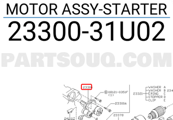 Nissan 2330031U02 MOTOR ASSY-STARTER