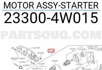 Nissan 233004W015 MOTOR ASSY-STARTER