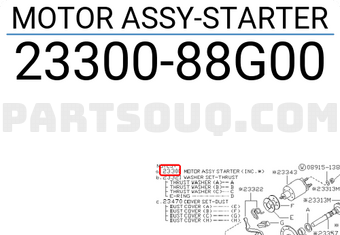 Nissan 2330088G00 MOTOR ASSY-STARTER