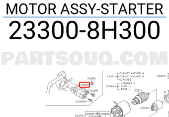 Nissan 233008H300 MOTOR ASSY-STARTER