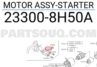 Nissan 233008H50A MOTOR ASSY-STARTER