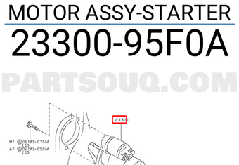 Nissan 2330095F0A MOTOR ASSY-STARTER