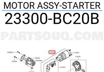 Nissan 23300BC20B MOTOR ASSY-STARTER