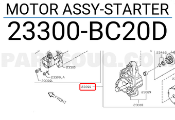 Nissan 23300BC20D MOTOR ASSY-STARTER