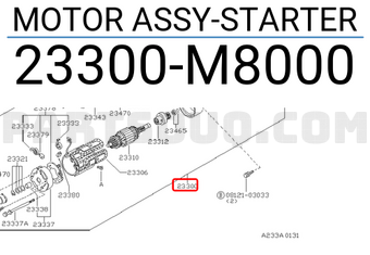 Nissan 23300M8000 MOTOR ASSY-STARTER