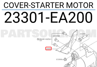 Nissan 23301EA200 COVER-STARTER MOTOR