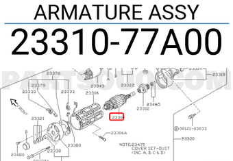 Nissan 2331077A00 ARMATURE ASSY