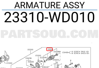 Nissan 23310WD010 ARMATURE ASSY