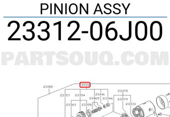 Nissan 2331206J00 PINION ASSY