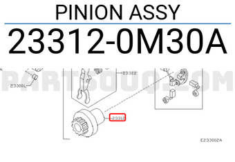 Nissan 233120M30A PINION ASSY