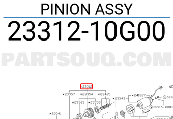 Nissan 2331210G00 PINION ASSY