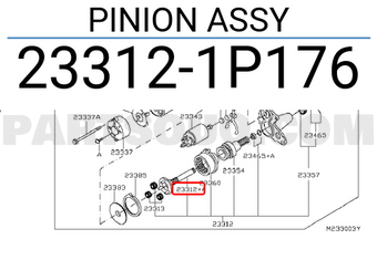 Nissan 233121P176 PINION ASSY