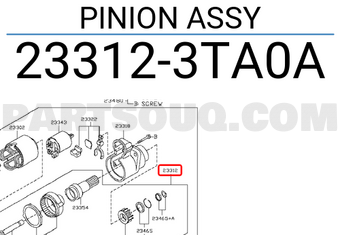 Nissan 233123TA0A PINION ASSY
