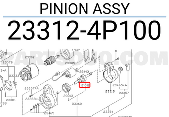 Nissan 233124P100 PINION ASSY