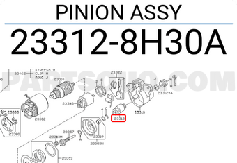 Nissan 233128H30A PINION ASSY