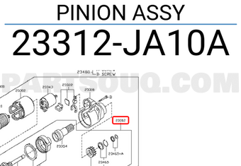 Nissan 23312JA10A PINION ASSY