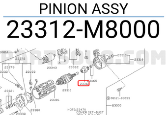 Nissan 23312M8000 PINION ASSY