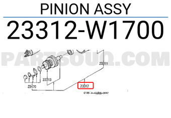 Nissan 23312W1700 PINION ASSY