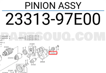 Nissan 2331397E00 PINION ASSY