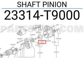 Nissan 23314T9000 SHAFT PINION