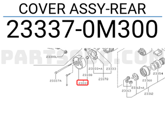 Nissan 233370M300 COVER ASSY-REAR