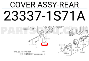Nissan 233371S71A COVER ASSY-REAR