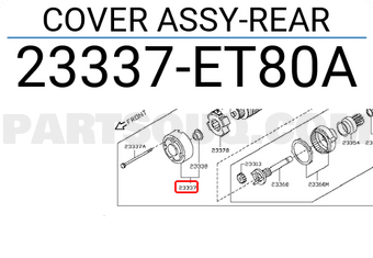 Nissan 23337ET80A COVER ASSY-REAR