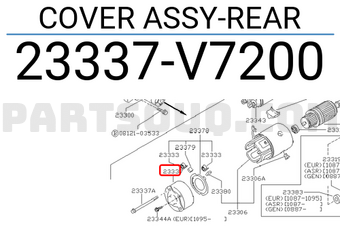 Nissan 23337V7200 COVER ASSY-REAR