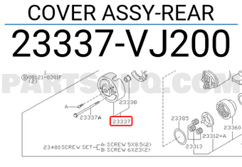 Nissan 23337VJ200 COVER ASSY-REAR