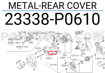 Nissan 23338P0610 METAL-REAR COVER
