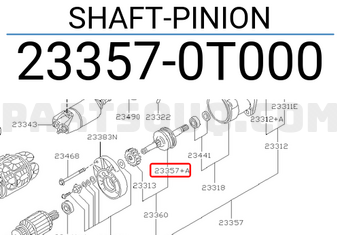 Nissan 233570T000 SHAFT-PINION