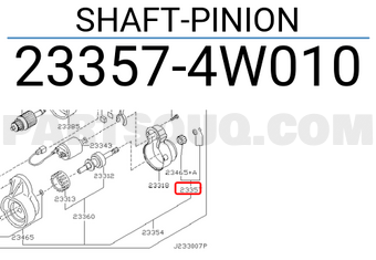 Nissan 233574W010 SHAFT-PINION
