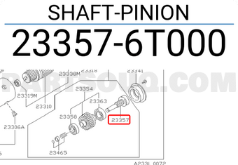 Nissan 233576T000 SHAFT-PINION