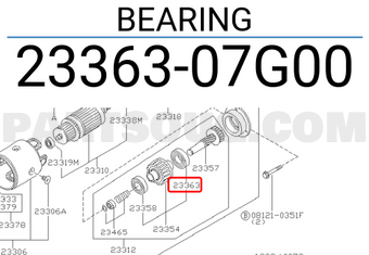 Nissan 2336307G00 BEARING