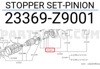 Nissan 23369Z9001 STOPPER SET-PINION