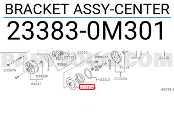Nissan 233830M301 BRACKET ASSY-CENTER