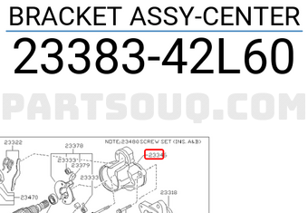 Nissan 2338342L60 BRACKET ASSY-CENTER
