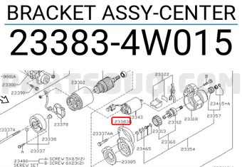 Nissan 233834W015 BRACKET ASSY-CENTER