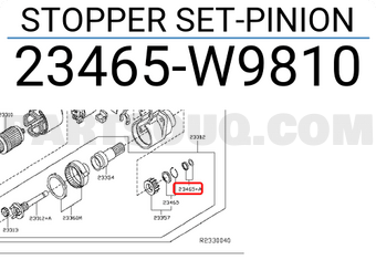 Nissan 23465W9810 STOPPER SET-PINION