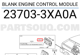Nissan 237033XA0A BLANK ENGINE CONTROL MODULE